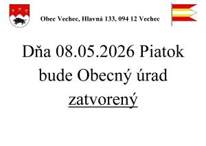 Oznam urad zatvorený 08.05.2026